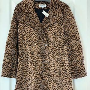 Judy Lee Cole Leopard Print Fur Jacket Size 8